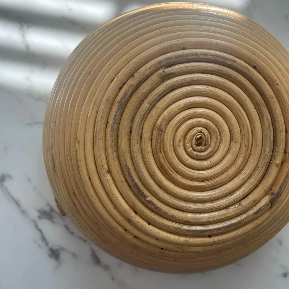 Pencil Reed Rattan Bowl With Handle - Picture 6 of 7